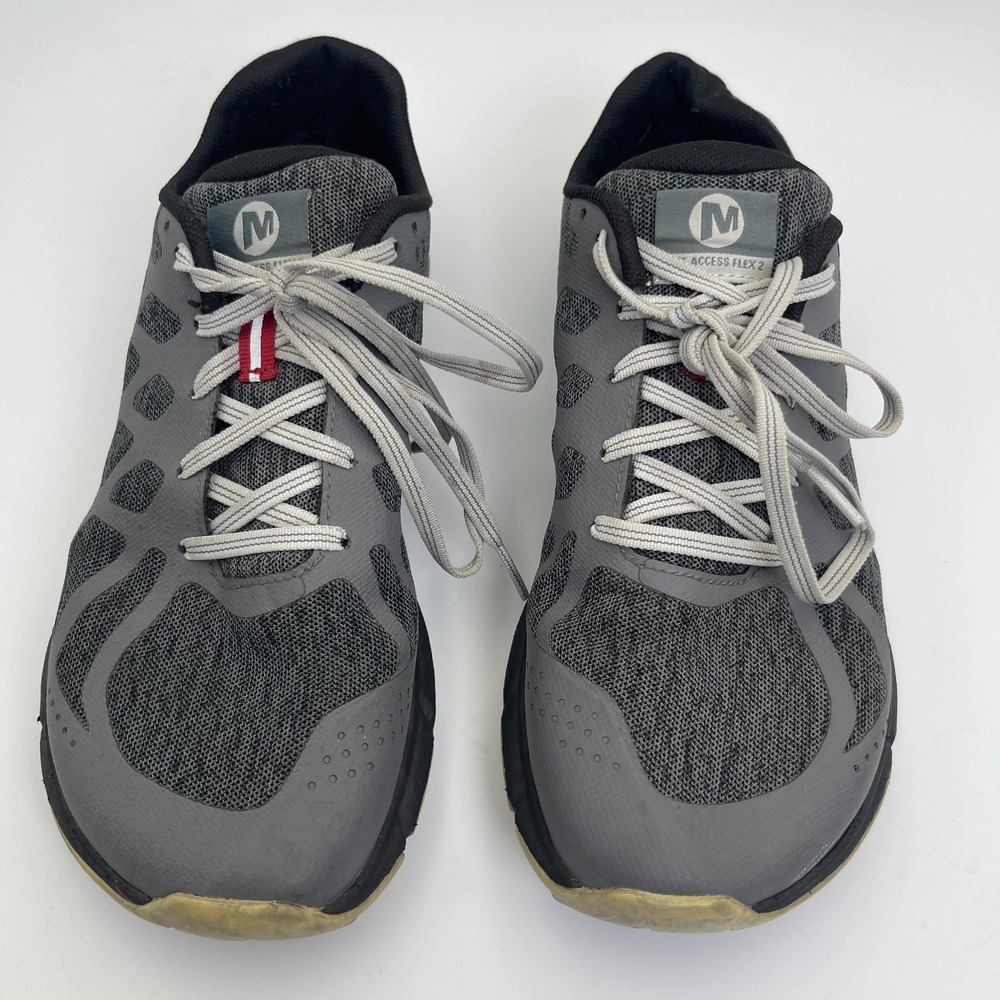 Merrell Bare Access Flex 2 J48873 Men's US 7 Grey Low Top Lace Up Running‎ Shoes